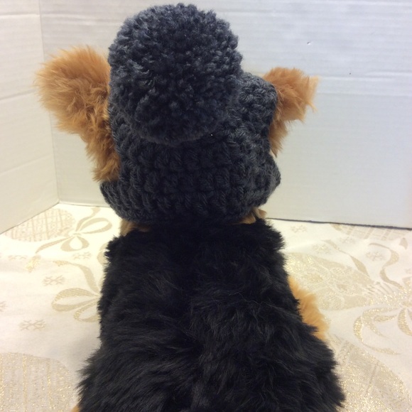 Handmade Crochet Dog Hats Set of 2 Gray/Cream - Picture 4 of 11